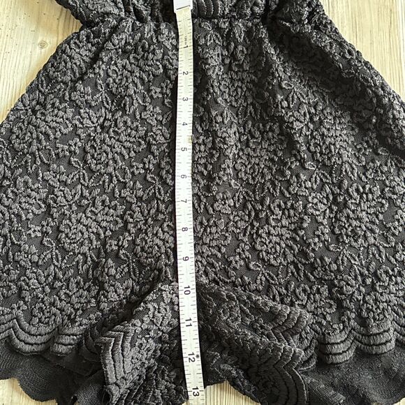 Audrey 3 + 1 Made In The USA Black Lace Short Romper Size Small - Picture 5 of 9